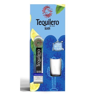 Tequilero Silver Tequila 75CL + 1 GLASS