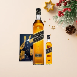 Johnnie Walker promo pack black label 75 cl + 20 cl