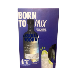 Absolut born to mix 1l + highball glass